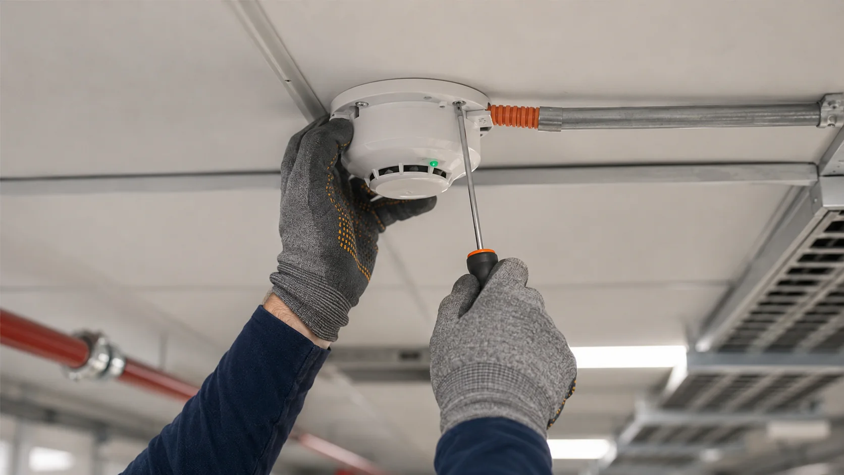 Instalación de un detector de incendio